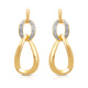 Load image into Gallery viewer, Jewelili Teardrop Drop Earrings with Natural White Round Diamonds in Yellow Gold over Brass View 2
