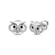 Load image into Gallery viewer, Jewelili Sterling Silver With Treated Black and White Natural Diamonds Accent Owl Stud Earrings
