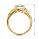 Load image into Gallery viewer, Jewelili 10K Yellow Gold With 1/2 CTTW Round and Baguette Diamonds Bypass Cluster Ring
