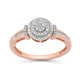 Load image into Gallery viewer, Jewelili Engagement Ring with Diamonds in 14K Rose Gold over Sterling Silver 1/4 CTTW View 1
