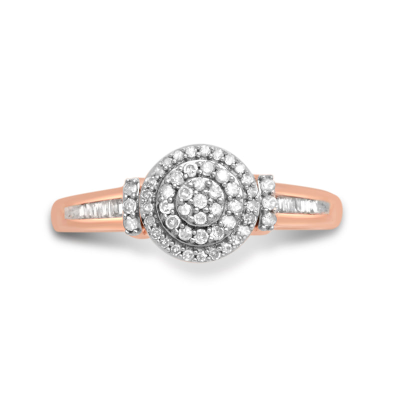 Jewelili Engagement Ring with Diamonds in 14K Rose Gold over Sterling Silver 1/4 CTTW View 2
