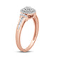 Load image into Gallery viewer, Jewelili Engagement Ring with Diamonds in 14K Rose Gold over Sterling Silver 1/4 CTTW View 4
