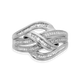 Load image into Gallery viewer, Jewelili Crossover Ring with Natural White Diamond in Sterling Silver 1/3 CTTW View 3

