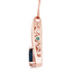 Load image into Gallery viewer, Jewelili 10K Rose Gold With Oval Blue Topaz, Emerald and Diamonds Swirl Pendant Necklace
