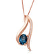 Load image into Gallery viewer, Jewelili 10K Rose Gold With Oval Blue Topaz, Emerald and Diamonds Swirl Pendant Necklace
