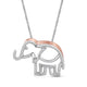 Load image into Gallery viewer, Jewelili 18K Rose Gold Over Sterling Silver With 1/10 CTTW White Natural Diamond Elephant Pendant Necklace
