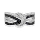 Load image into Gallery viewer, Jewelili Sterling Silver With 1/4 CTTW Treated Black and White Diamonds Multi Row Ring
