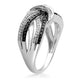 Load image into Gallery viewer, Jewelili Sterling Silver With 1/4 CTTW Treated Black and White Diamonds Multi Row Ring
