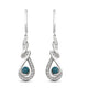 Load image into Gallery viewer, Jewelili Dangle Earrings with Treated Blue and Natural White Round Diamonds in Sterling Silver 1/6 CTTW View 2
