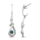 Load image into Gallery viewer, Jewelili Dangle Earrings with Treated Blue and Natural White Round Diamonds in Sterling Silver 1/6 CTTW View 1
