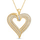Load image into Gallery viewer, Jewelili 10K Yellow Gold With 1/2 CTTW Diamonds Heart Pendant Necklace
