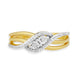 Load image into Gallery viewer, Jewelili Yellow Gold Over Sterling Silver With 1/10 CTTW Diamonds Engagement Ring
