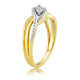 Load image into Gallery viewer, Jewelili Yellow Gold Over Sterling Silver With 1/10 CTTW Diamonds Engagement Ring
