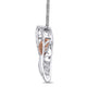 Load image into Gallery viewer, Jewelili 10K Rose Gold and Sterling Silver With 1/10 CTTW Diamonds Heart Shape Pendant Necklace
