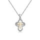 Load image into Gallery viewer, Jewelili 10K Yellow Gold and Sterling Silver with Diamonds Pendant Necklace
