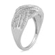 Load image into Gallery viewer, Jewelili 10K White Gold With 1/2 CTTW Baguette and Round Diamonds Crossover Ring

