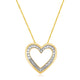 Load image into Gallery viewer, Jewelili 18K Yellow Gold Over Sterling Silver with 1/4 CTTW Diamonds Heart Pendant Necklace
