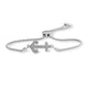Load image into Gallery viewer, Jewelili Sterling Silver White Diamonds Anchor Bracelet, 9.5&quot;

