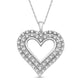 Load image into Gallery viewer, Jewelili Sterling Silver With 1.00 CTTW Natural White Diamond Heart Pendant Necklace
