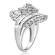 Load image into Gallery viewer, Jewelili 10K White Gold with 2 CTTW Natural White Baguette and Round Shape Diamonds Cluster Ring

