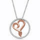 Load image into Gallery viewer, Jewelili Rose Gold Over Sterling Silver with 1/6 CTTW Diamonds Pendant Necklace
