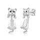Load image into Gallery viewer, Jewelili Cute Dog Jacket Earrings in Treated Black Round Diamonds over Sterling Silver
