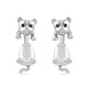 Load image into Gallery viewer, Jewelili Cute Dog Jacket Earrings in Treated Black Round Diamonds over Sterling Silver view 2
