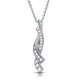 Load image into Gallery viewer, Jewelili Twisted Pendant Necklace with Natural Round Shape White Diamonds in Sterling Silver 1/6 CTTW 
