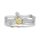 Load image into Gallery viewer, Jewelili Sterling Silver and 10K Yellow Gold With Natural White Diamonds HoneyBee Band Ring
