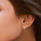 Load image into Gallery viewer, Jewelili Earrings with Round Natural White Diamonds in 10K Yellow Gold 1/4 CTTW View 2
