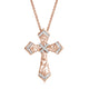 Load image into Gallery viewer, Jewelili Diamond Cross Pendant Necklace in 14K Rose Gold over Sterling Silver 1/6 CTTW
