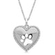 Load image into Gallery viewer, Jewelili Sterling Silver White Diamonds Dog Paw Printed Heart Pendant Necklace
