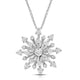 Load image into Gallery viewer, Jewelili Pendant Necklace with Miracle Plated Natural White Round Diamonds in Sterling Silver 1/10 CTTW 
