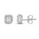 Load image into Gallery viewer, Jewelili 10K White Gold With 1/4 CTTW Natural White Diamond Halo Stud Earring
