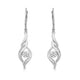 Load image into Gallery viewer, Jewelili Cluster Dangle Earrings with Natural White Diamond in 10K White Gold 1/5 CTTW View 2
