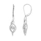 Load image into Gallery viewer, Jewelili Cluster Dangle Earrings with Natural White Diamond in 10K White Gold 1/5 CTTW View 1
