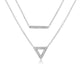 Load image into Gallery viewer, Jewelili Sterling Silver With 1/10 CTTW Natural White Diamonds Bar and Triangle Pendant Necklace
