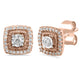Load image into Gallery viewer, Jewelili 10K Rose Gold With 1/6 CTTW Natural White Diamond Stud Earrings
