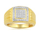 Load image into Gallery viewer, Jewelili Men&#39;s Ring with Natural Round Diamonds in Yellow Gold over Sterling Silver 1/10 CTTW View 1
