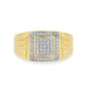 Load image into Gallery viewer, Jewelili Men's Ring with Natural Round Diamonds in Yellow Gold over Sterling Silver 1/10 CTTW View 2
