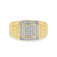 Load image into Gallery viewer, Jewelili Men&#39;s Ring with Natural Round Diamonds in Yellow Gold over Sterling Silver 1/10 CTTW View 2
