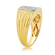 Load image into Gallery viewer, Jewelili Men's Ring with Natural Round Diamonds in Yellow Gold over Sterling Silver 1/10 CTTW View 4
