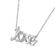 Load image into Gallery viewer, Jewelili Sterling Silver With 1/10 Cttw Natural White Diamonds Love Charm Pendant Necklace
