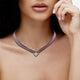 Load image into Gallery viewer, Jewelili Sterling Silver with Natural White Round Diamonds Pendant Necklace
