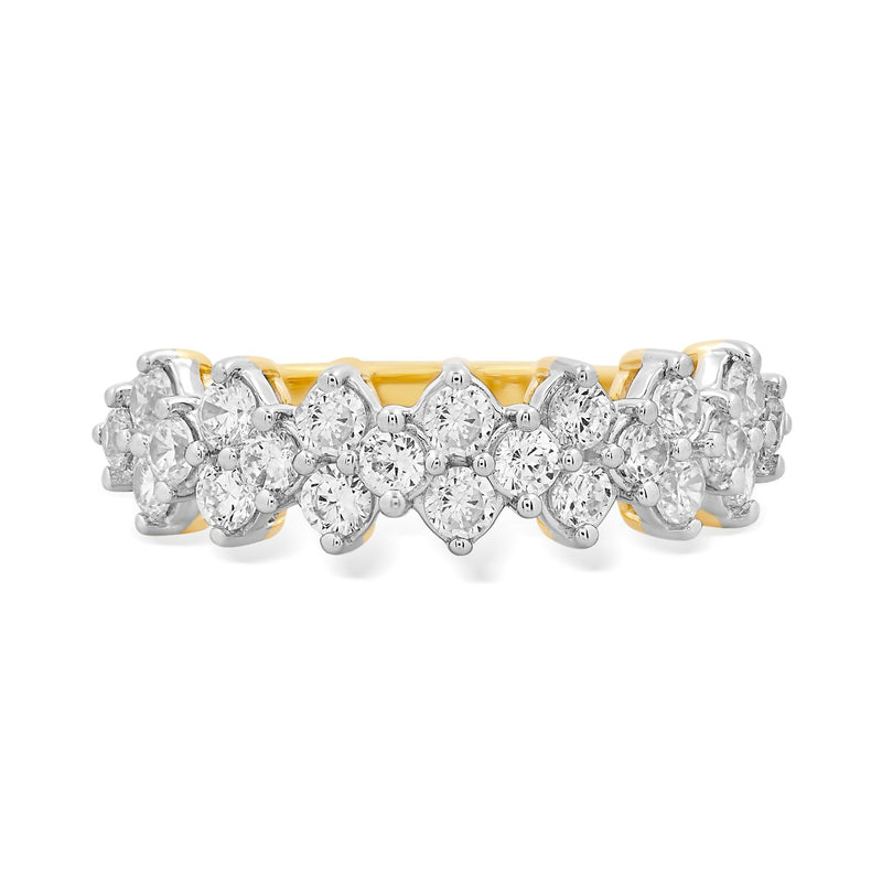 Jewelili Ring with Natural White Diamonds in 10K Yellow Gold 1.00 CTTW View 3