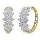 Load image into Gallery viewer, Jewelili Huggies Earrings with Natural White Round Diamonds in 10K Yellow Gold 2 CTTW 
