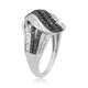 Load image into Gallery viewer, Jewelili Ring with Round Black and White Baguette Diamonds in Sterling Silver 1/2 CTTW View 4
