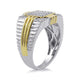 Load image into Gallery viewer, Jewelili Men&#39;s Ring with Natural White Diamonds in 14K Yellow Gold over Sterling Silver 1/2 CTTW View 2
