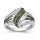 Load image into Gallery viewer, Jewelili Ring with Green and White Diamonds in Sterling Silver 1/2 CTTW View 2
