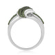 Load image into Gallery viewer, Jewelili Ring with Green and White Diamonds in Sterling Silver 1/2 CTTW View 3
